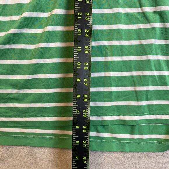 Ralph Lauren RLX Women's Polo Shirt Medium Short Sleeve Green White Striped Y2K - Picture 4 of 7